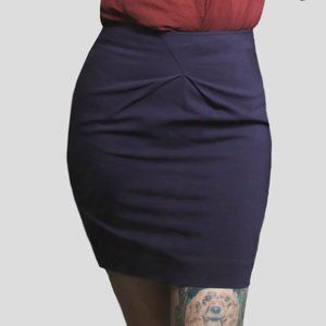 Satin Plum Pencil Skirt